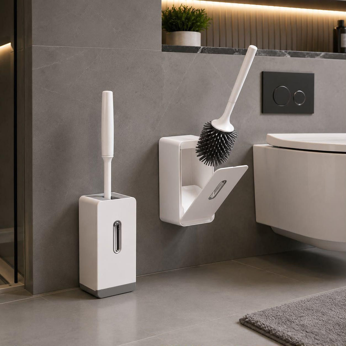 Toilet Brush Set with Soft Bristles