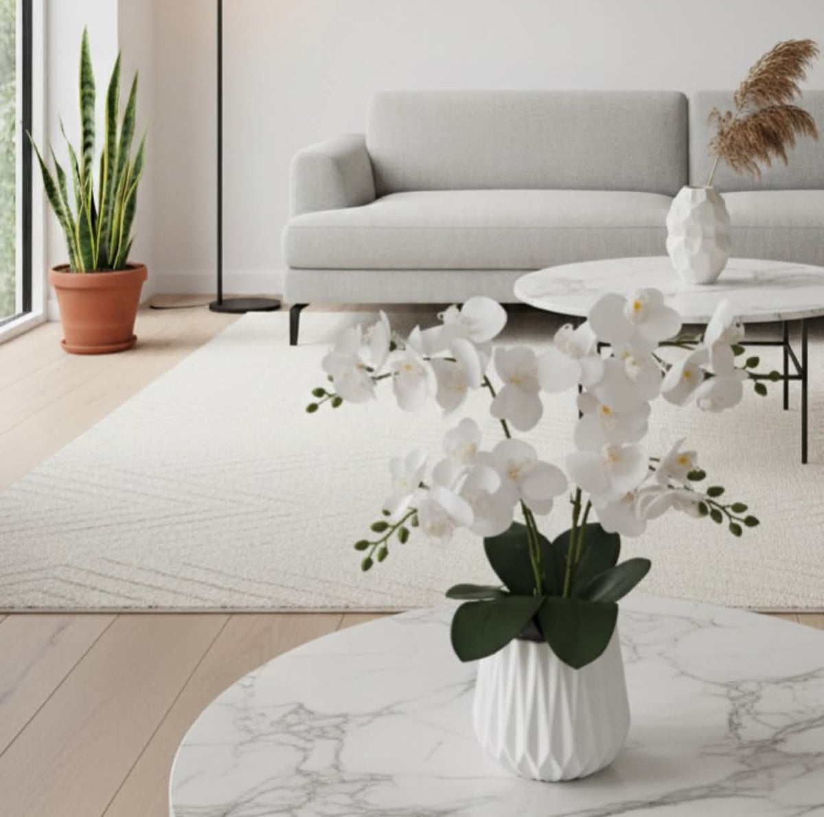 Ceramic Vase with Orchids