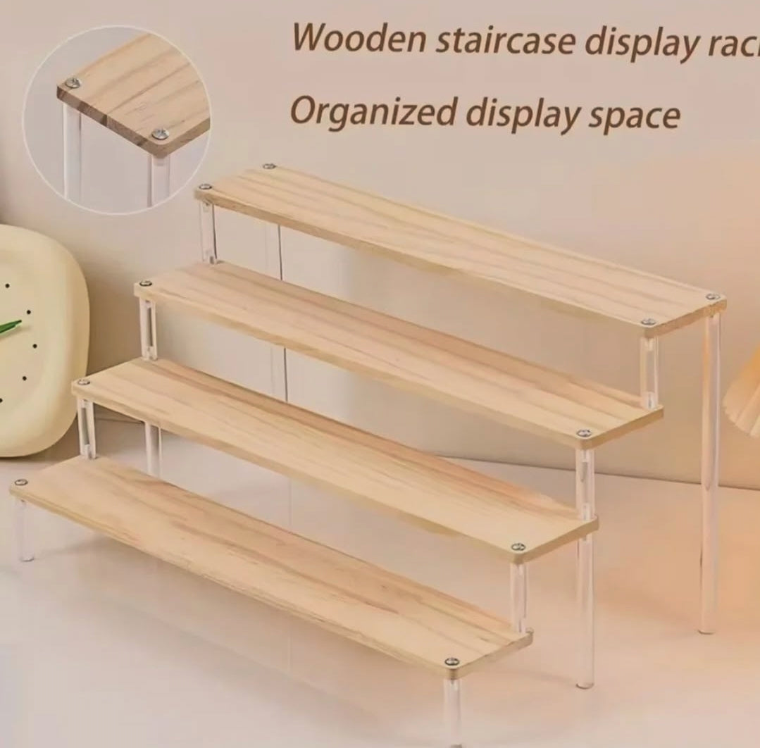 4-Tier Wooden & Acrylic Stand