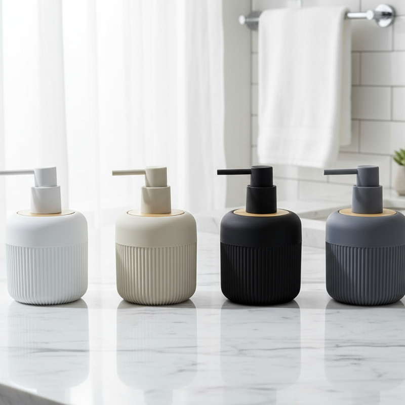 Gemelli Collections 450ml refillable soap dispenser for kitchen or bathroom countertop