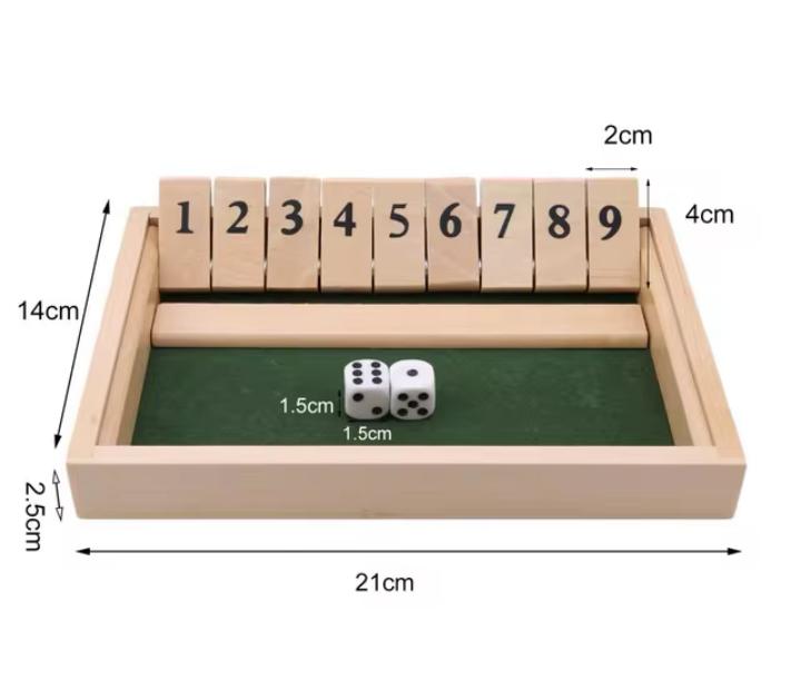 Wooden Shut the Box Board Game