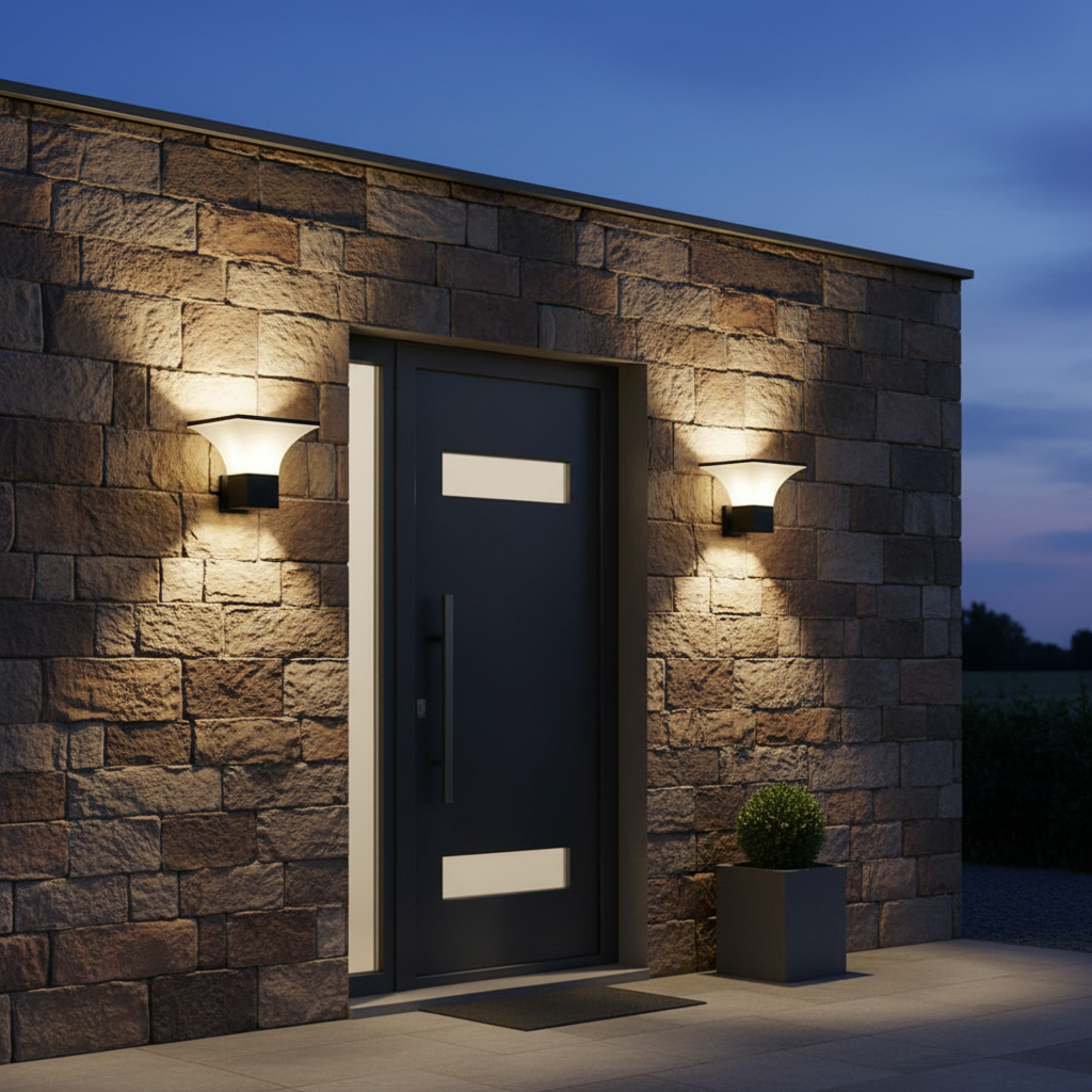 Black Square Cone-Shaped Wall Light with E27 Holder LL 7481-BK