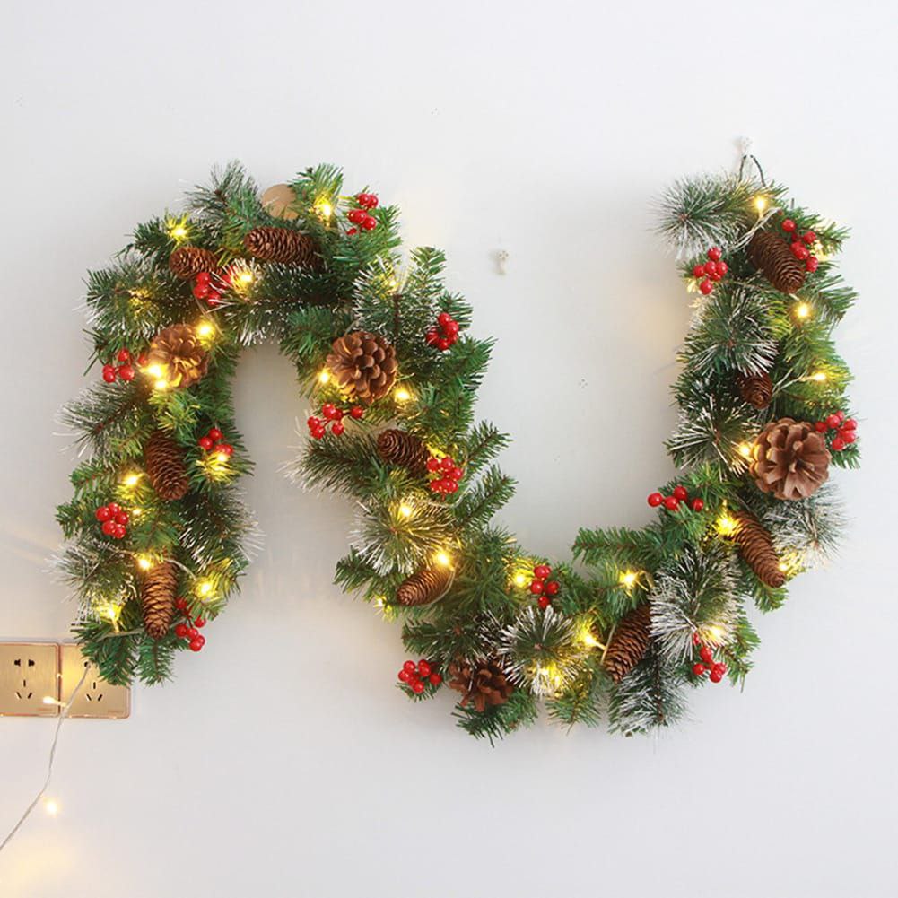 2.7m Christmas Garland with LED Lights