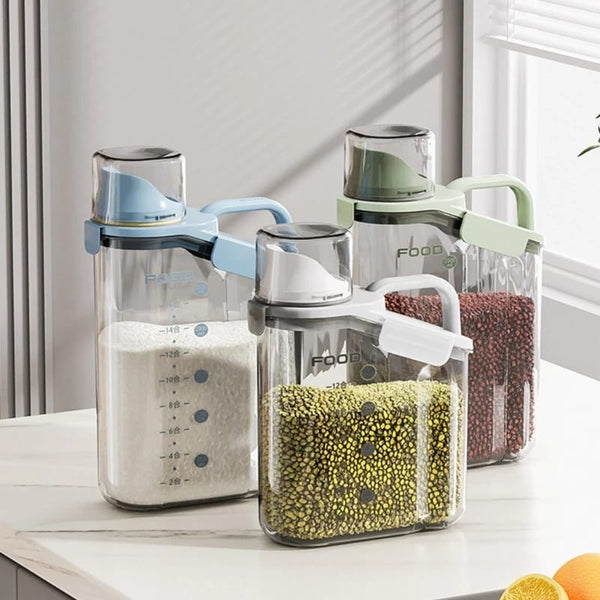transparent cereal storage box with sealed moisture proof lid food grade kitchen organiser for cereals rice flour sugar pasta snacks and dry food