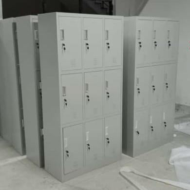 9-Door Steel Locker Cabinet with Individual Locks