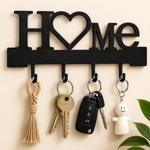 wall mounted home love shape key holder rack decorative key organiser with multiple hooks for house office and car keys