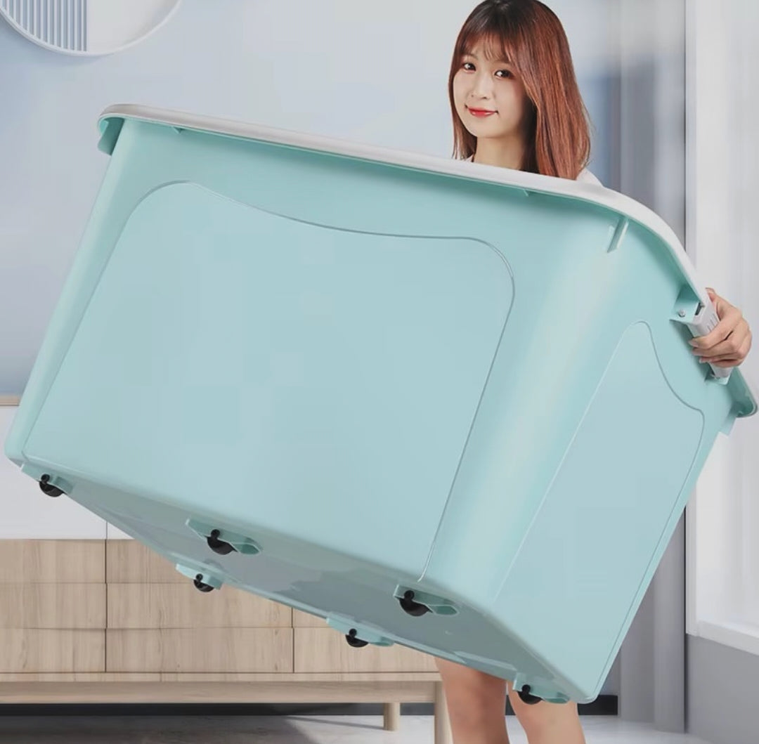 Plastic Storage Box with Wheels 260L