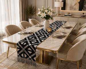 Gemelli Colllection table runner elegant dining table decor premium fabric runner 32x240cm stylish home dining setup table decoration fabric runner modern dining table accessory event table styling runner