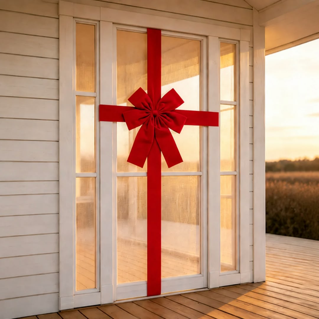 Large Red Christmas Door Hanging Bow Decoration