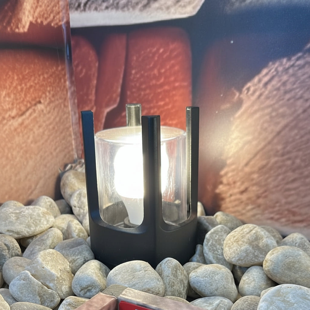 Black aluminium pillar light with frosted glass shade for outdoor gate, wall, and pathway lighting LL 508A-BK - Gemelli Collection