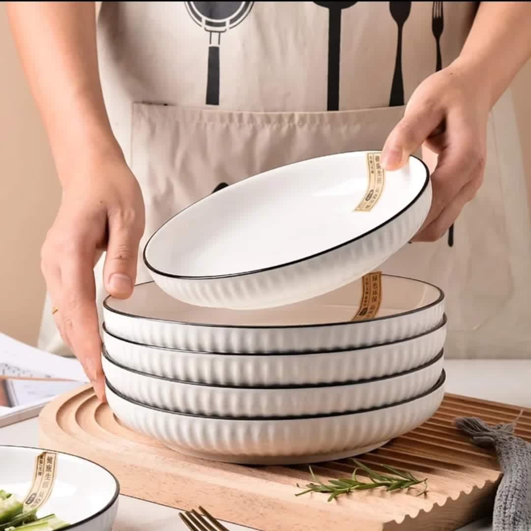 Text

Gemelli Collection – 6pcs ceramic pasta plates, durable and sleek – home dining