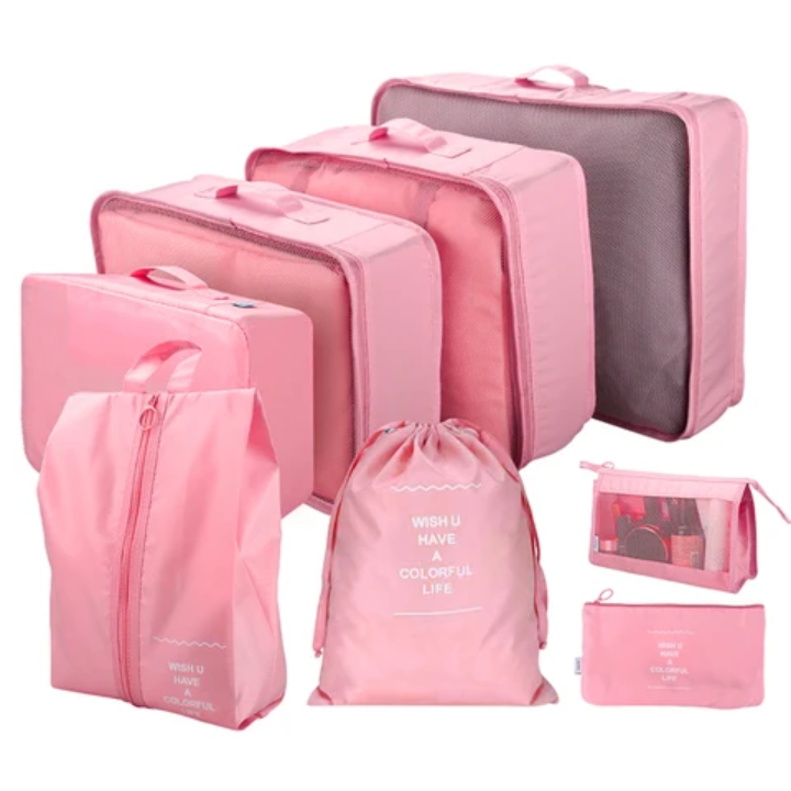 Luggage travel organizer for suitcase with toiletry case 8pcs