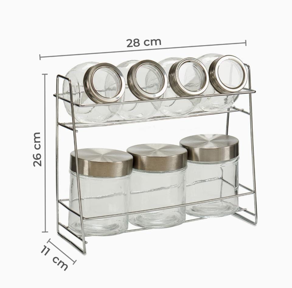 7 Piece Airtight Glass Storage Jar Set