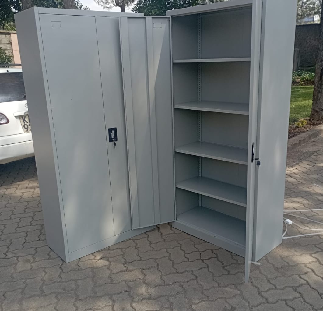 Steel Stationery Cabinet with Adjustable Shelves and Lock
