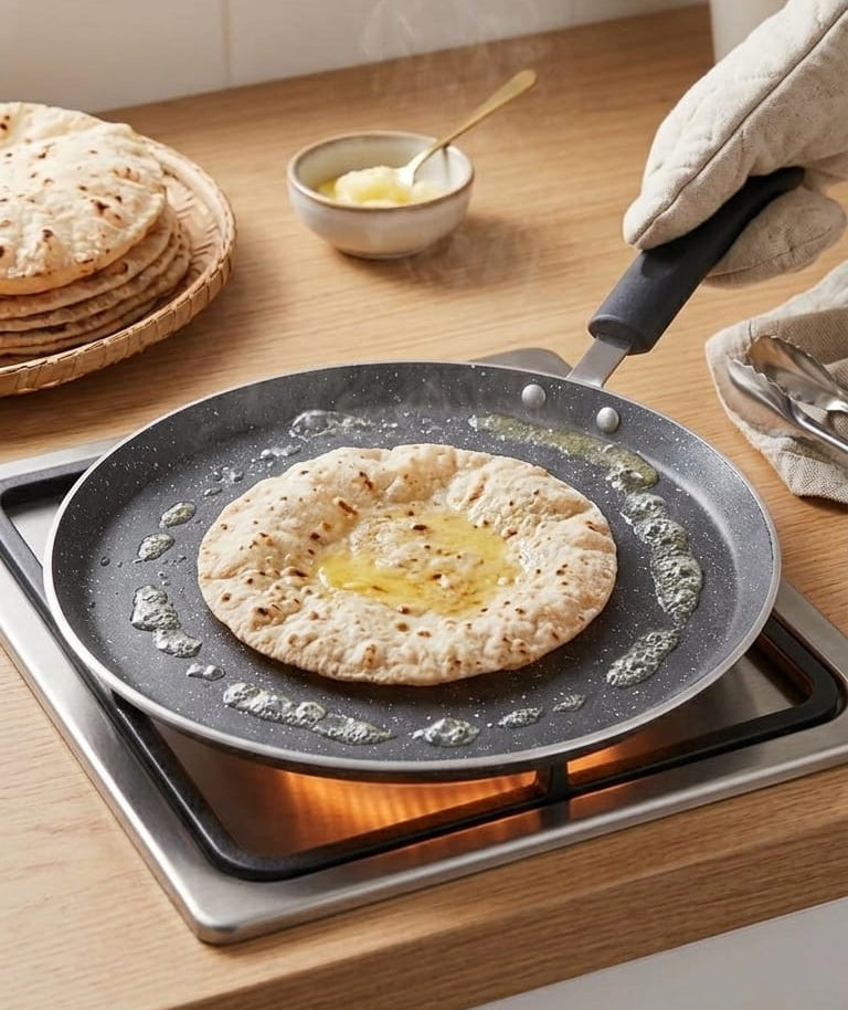 Gemelli Colllection nonstick griddle frying pan 30cm stainless steel cookware black modern frying pan even heat distribution pancake egg meat grill pan kitchen cooking utensil