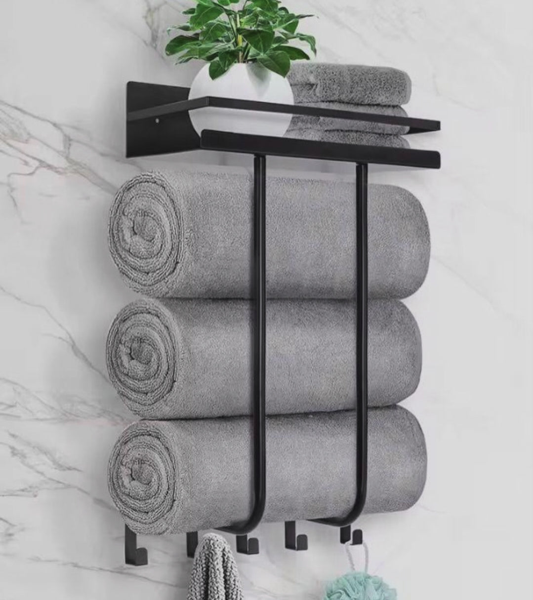 Wall-Mounted Metal Towel Rack