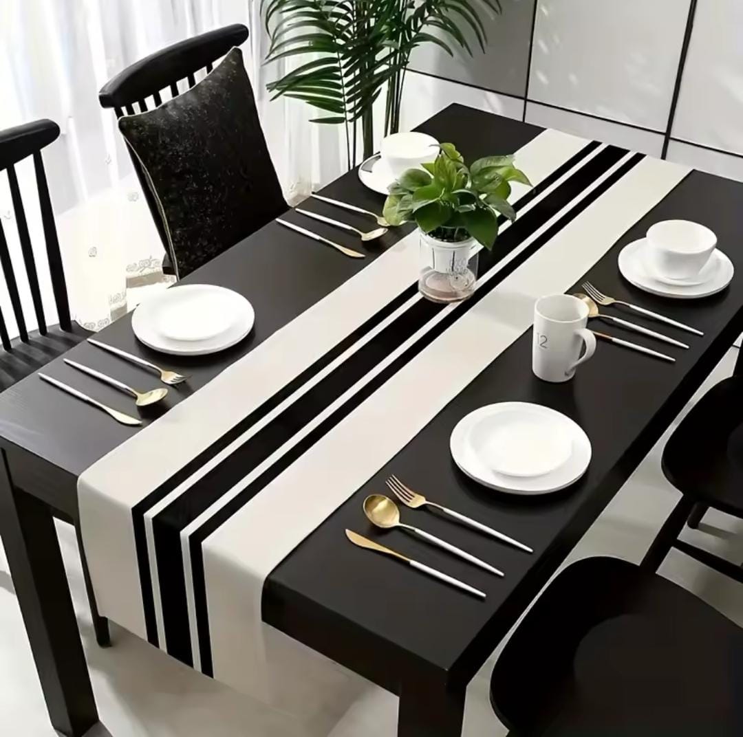 Gemelli Colllection high quality linen table runner 33x230cm elegant dining table decor premium fabric runner stylish home table decoration smooth texture table styling accessory modern dining table runner for events and home décor