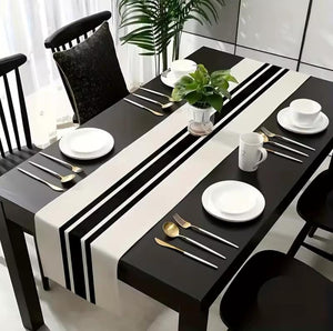 Gemelli Colllection high quality linen table runner 33x230cm elegant dining table decor premium fabric runner stylish home table decoration smooth texture table styling accessory modern dining table runner for events and home décor