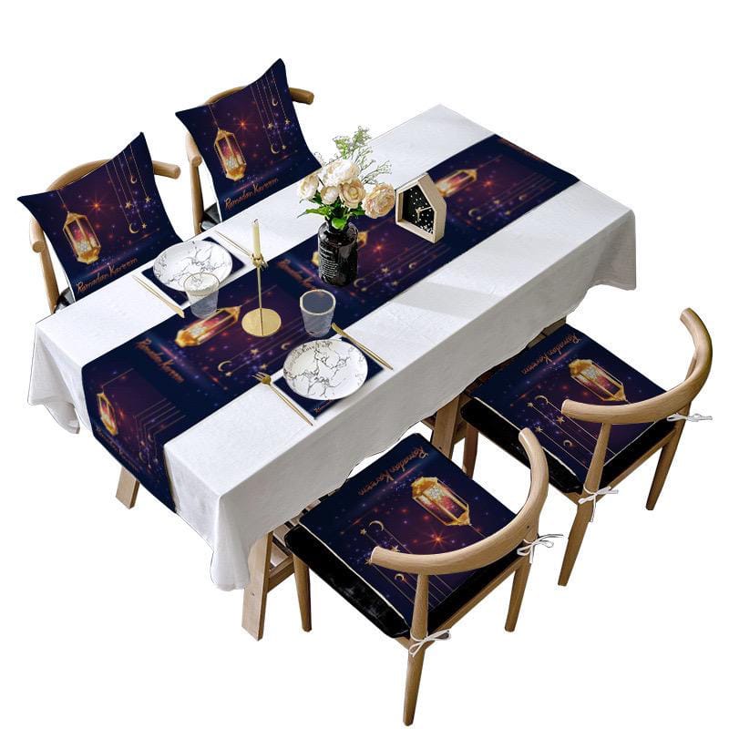 Ramadan Table Runner Set with 4 Pillow Cases