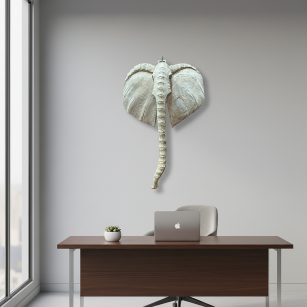 cream elephant head wall decor small 26x37cm and tall 64cm african elephant wall sculpture