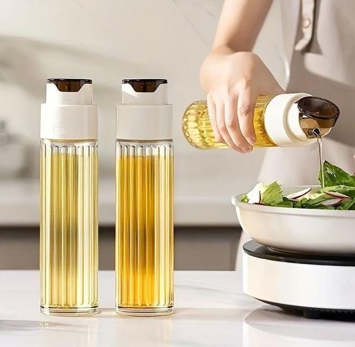 500 ml Glass Oil Jar, Leak-Proof Bottle for Cooking Oils, Vinegar, and Sauces, Durable Kitchen Storage Container