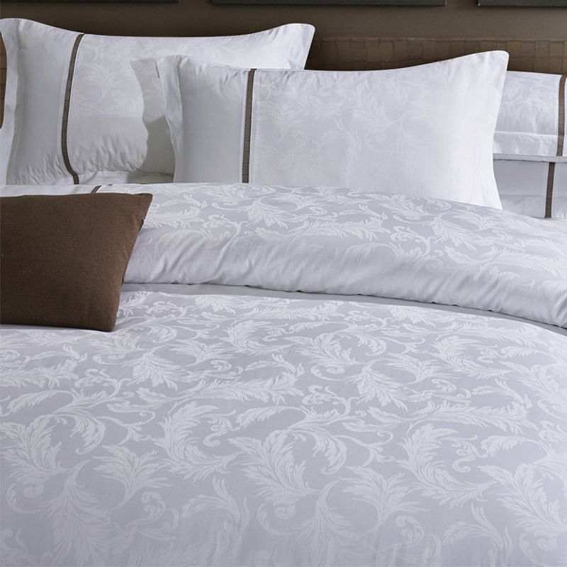 Gemelli Collection 100% Pure Cotton Luxury Duvet Cover Set 6pcs, Soft Breathable Bedding with Bedsheet and Pillow Covers