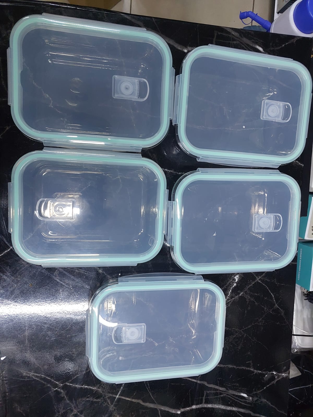 5pcs Food Grade Glass Lunch Box Set