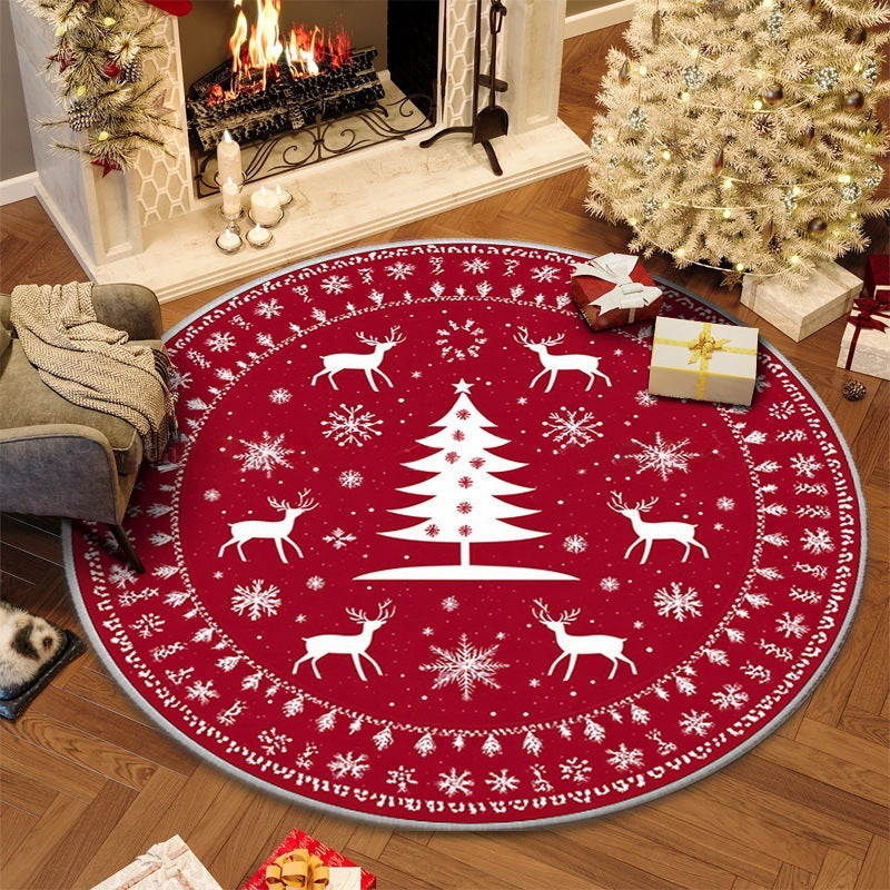 Round Christmas Non-Slip Floor Mat 100cm