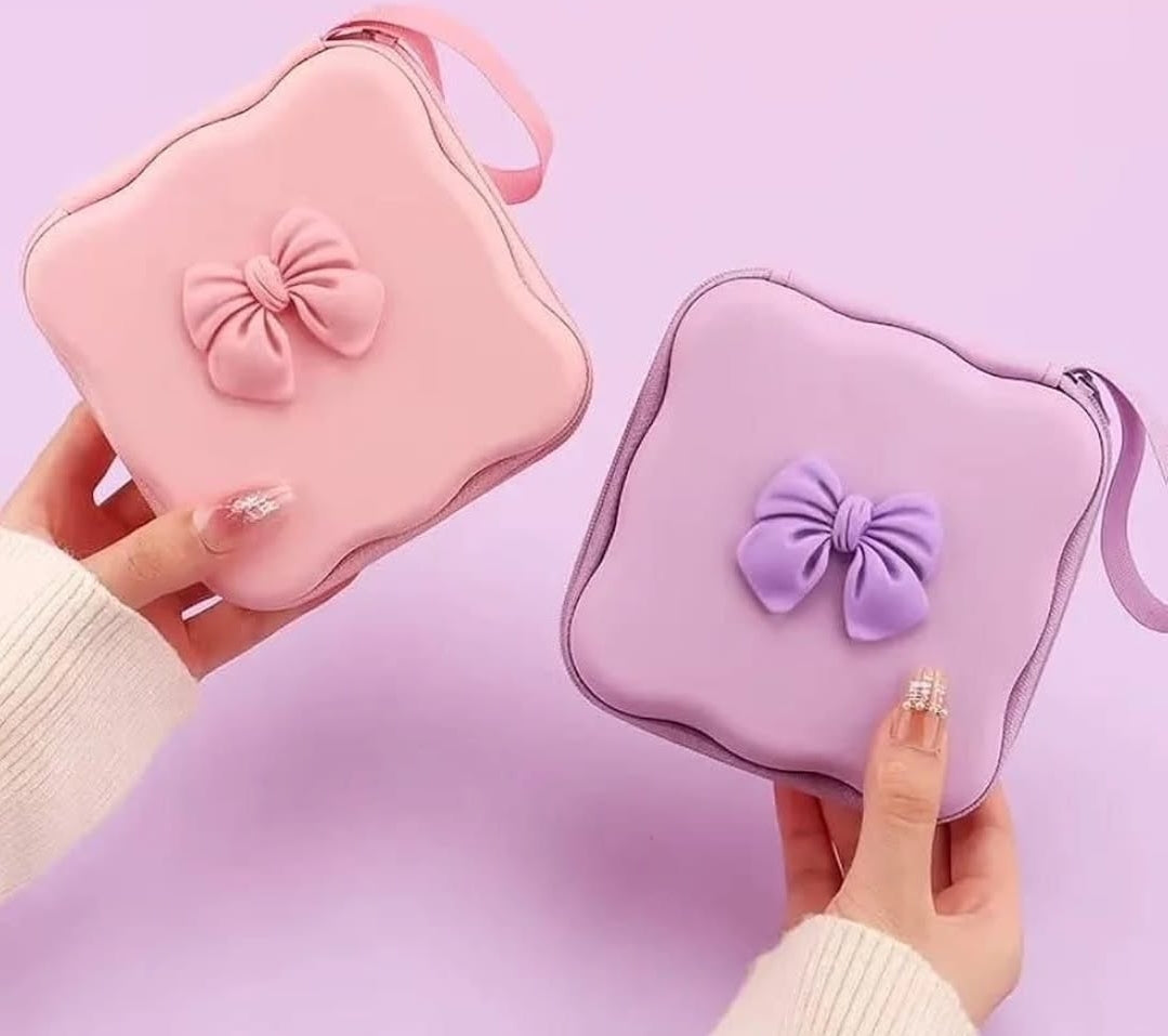 Cute Bow and Heart Design Sanitary Pad and Cable Organiser