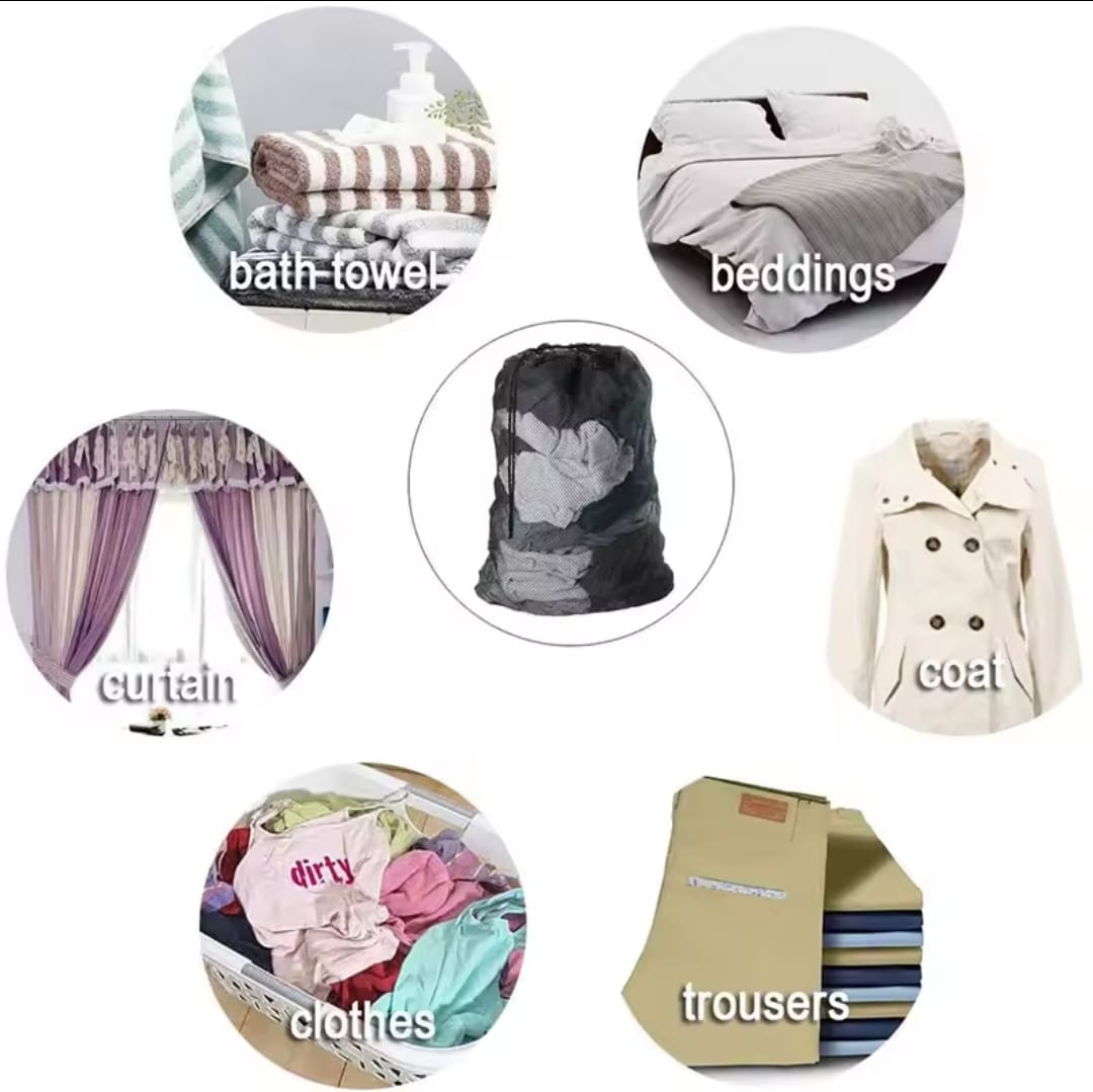 3PC Large Mesh Laundry Basket Set