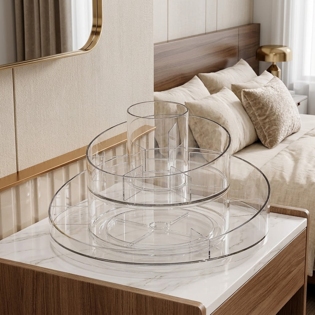 360° 2-Tier Rotating Acrylic Organiser