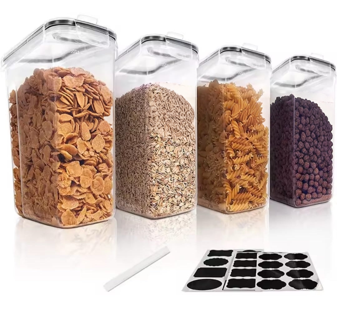 4pcs BPA free airtight food storage containers 5.2L pantry storage set