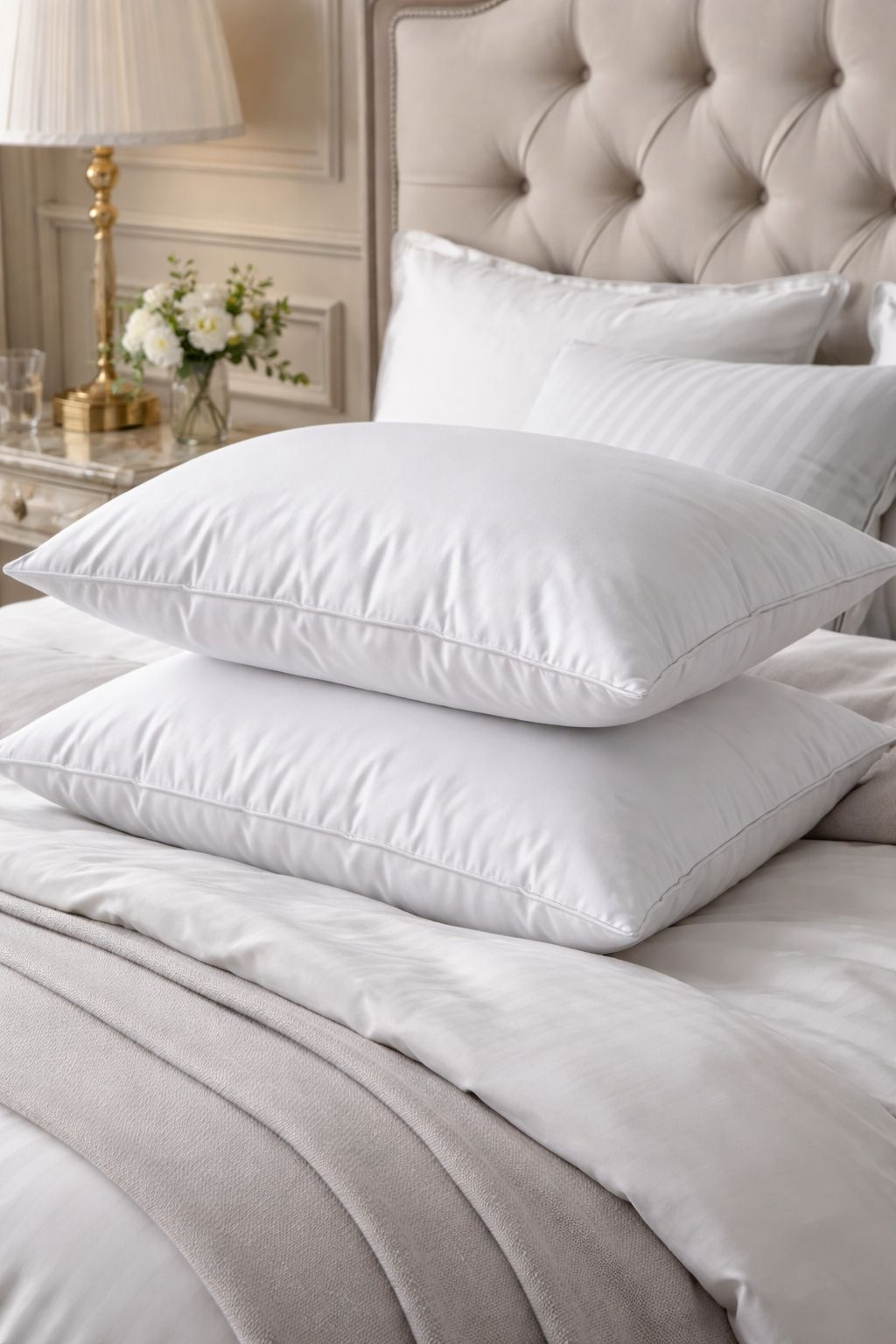Ultra-Soft White Goose Cotton Pillows