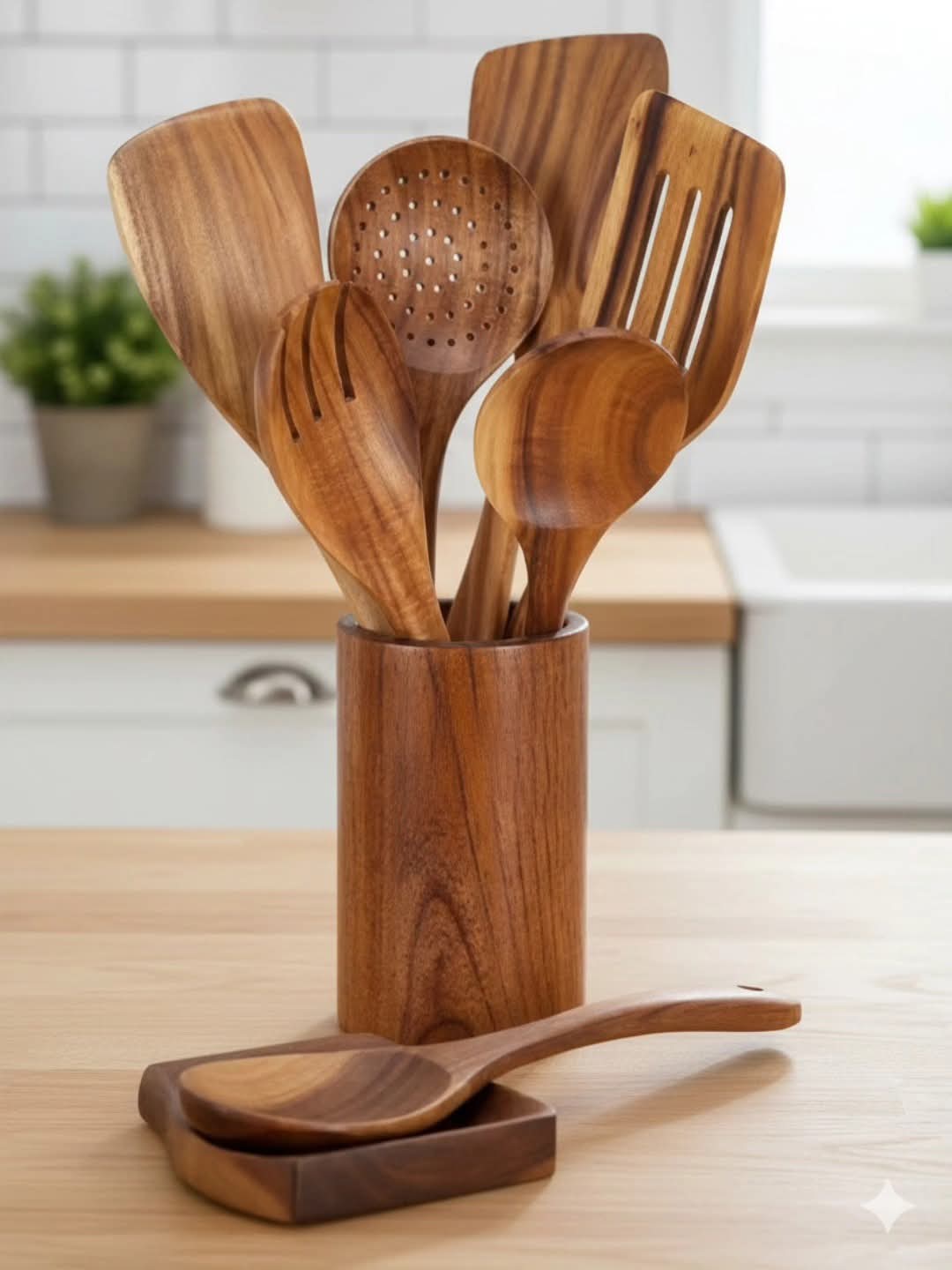 9-Piece Teak Wood Mwiko Set