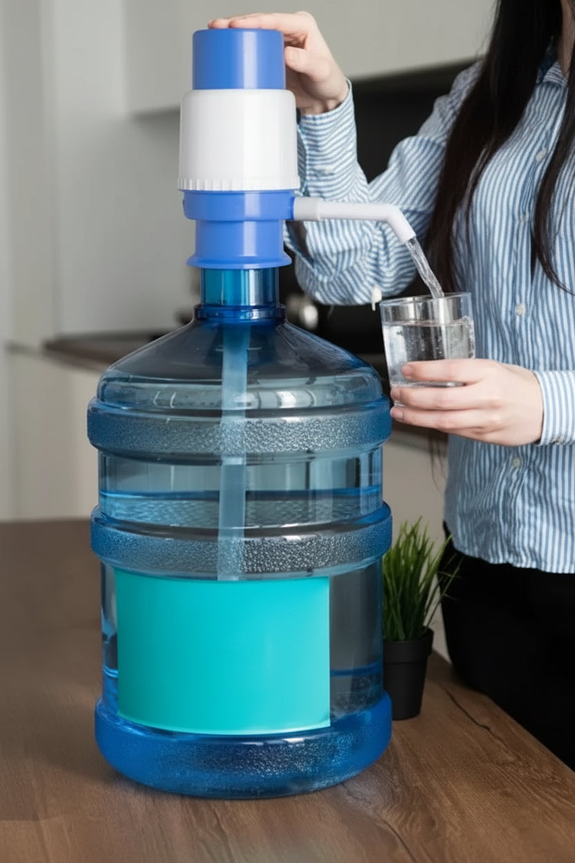 Manual Water Pump Dispenser – Portable Plastic Drinking Water Pump for 5-6 Gallon Bottles Easy Pumping System