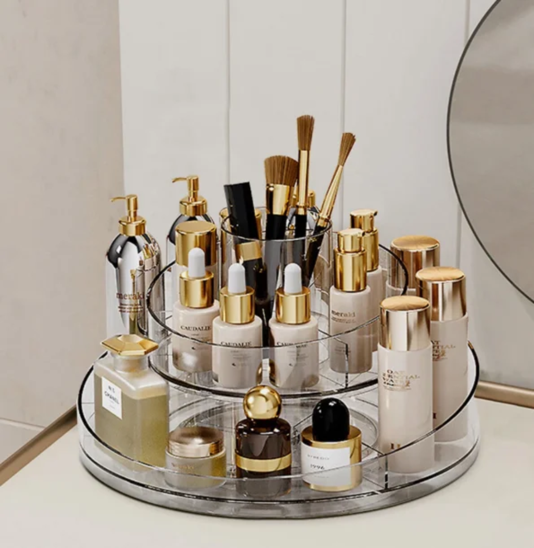 360° 2 Tier Acrylic Organiser With Rotating Base
