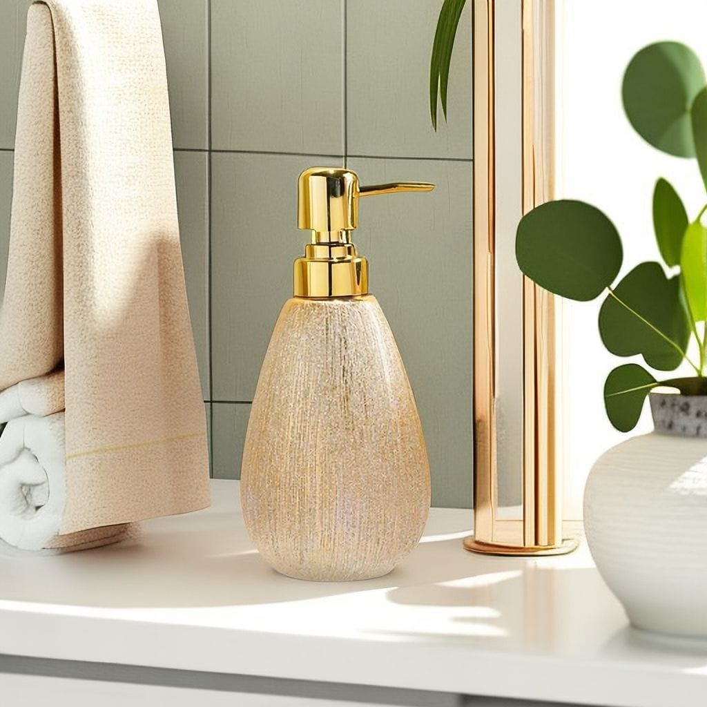 Golden Ceramic Press Bottle Dispenser