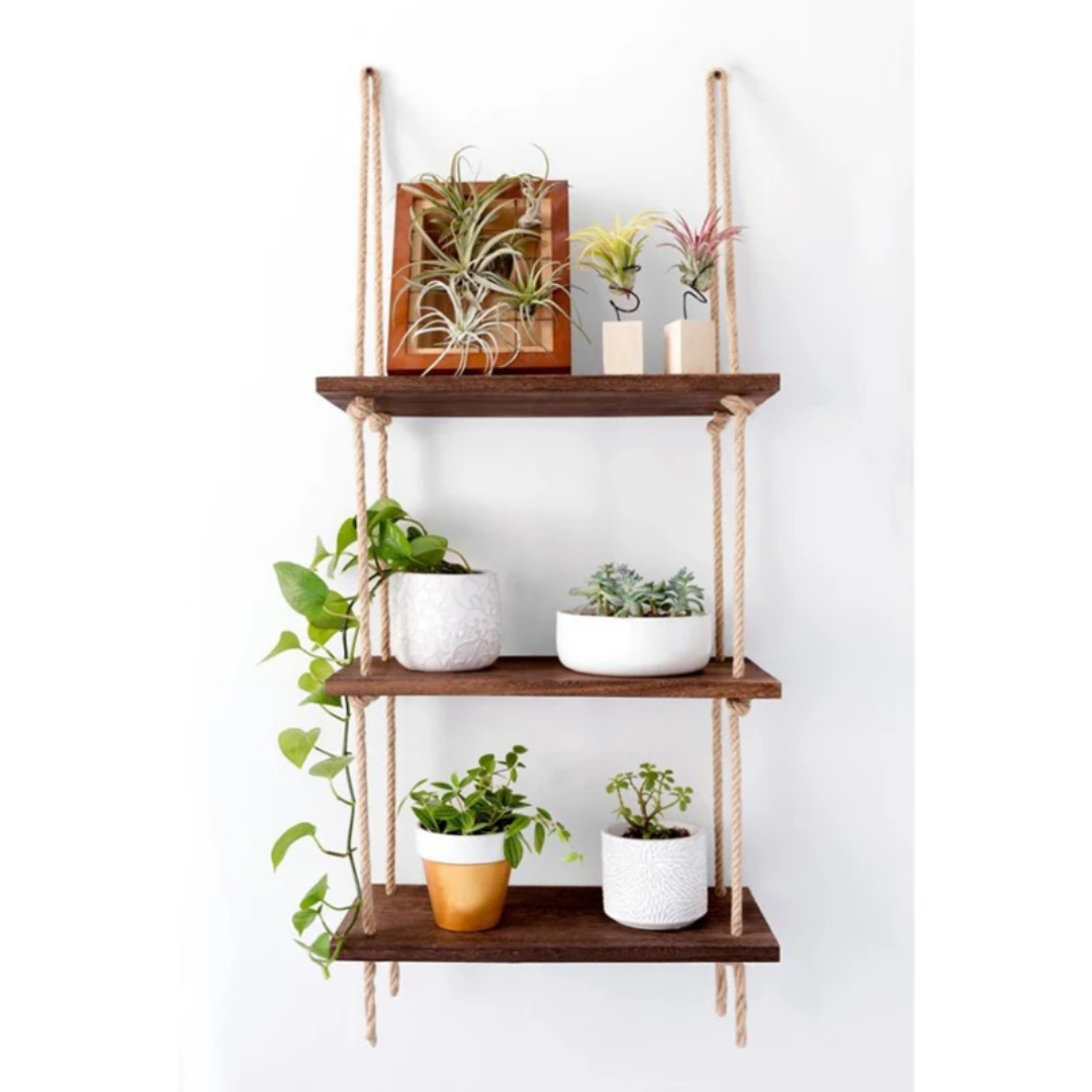 3 Tier Wood Floating Shelf