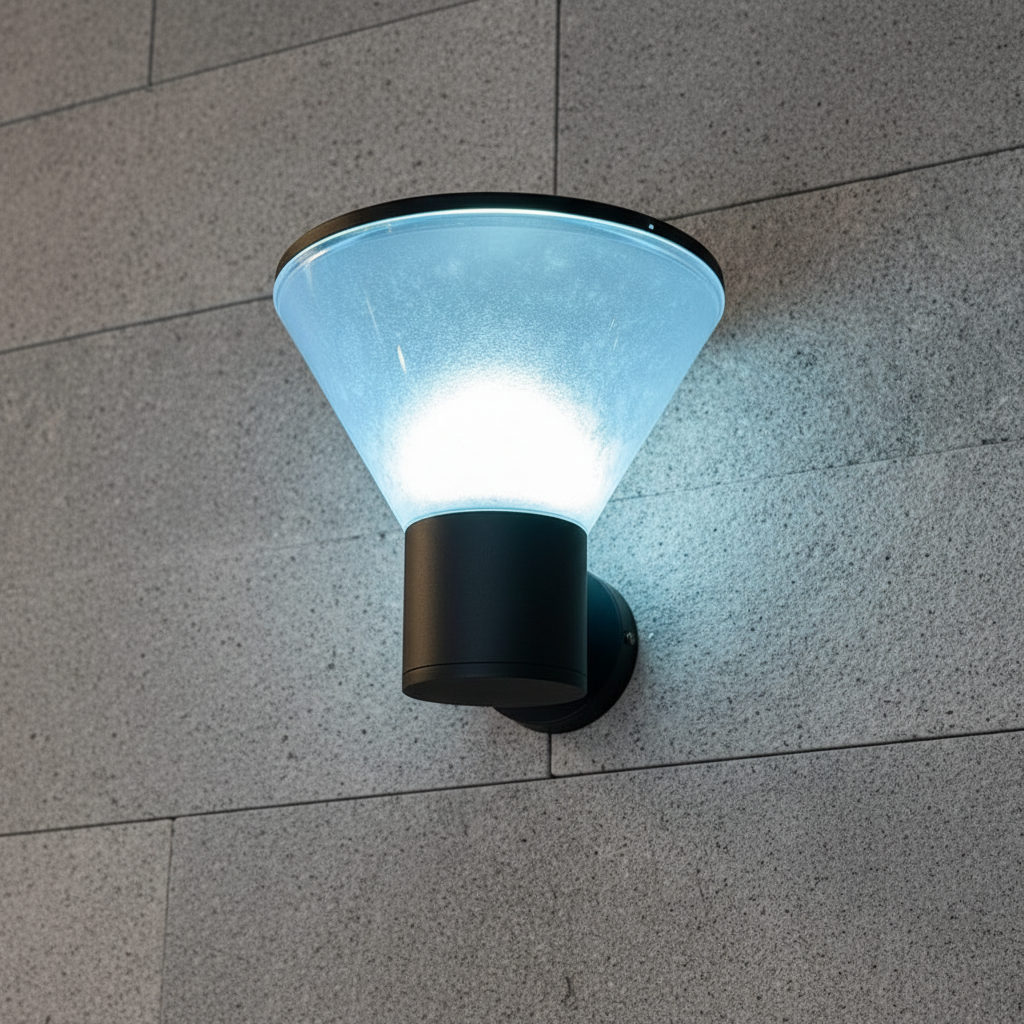 Black Cone-Shaped Wall Light with E27 Holder LL 7361-BK
