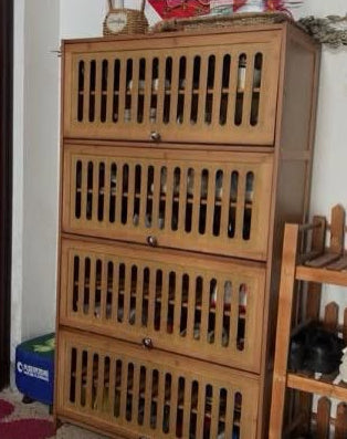 9 Layer Bamboo Shoe Rack Storage Cabinet
