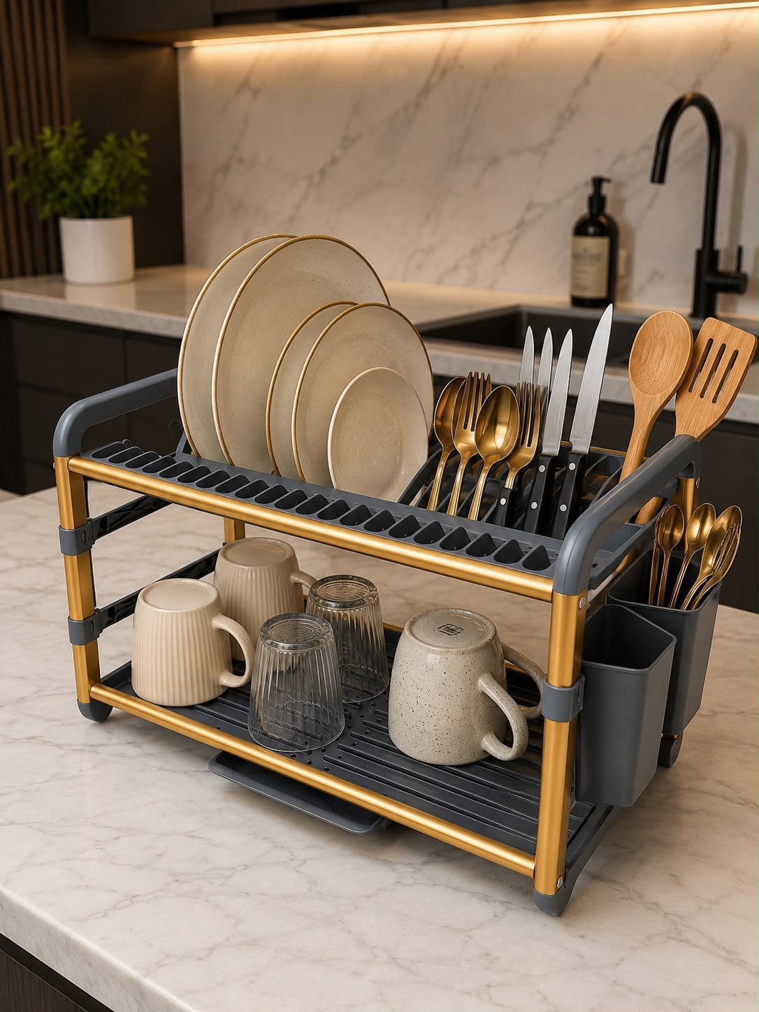 2 Tier Dish Drying Rack