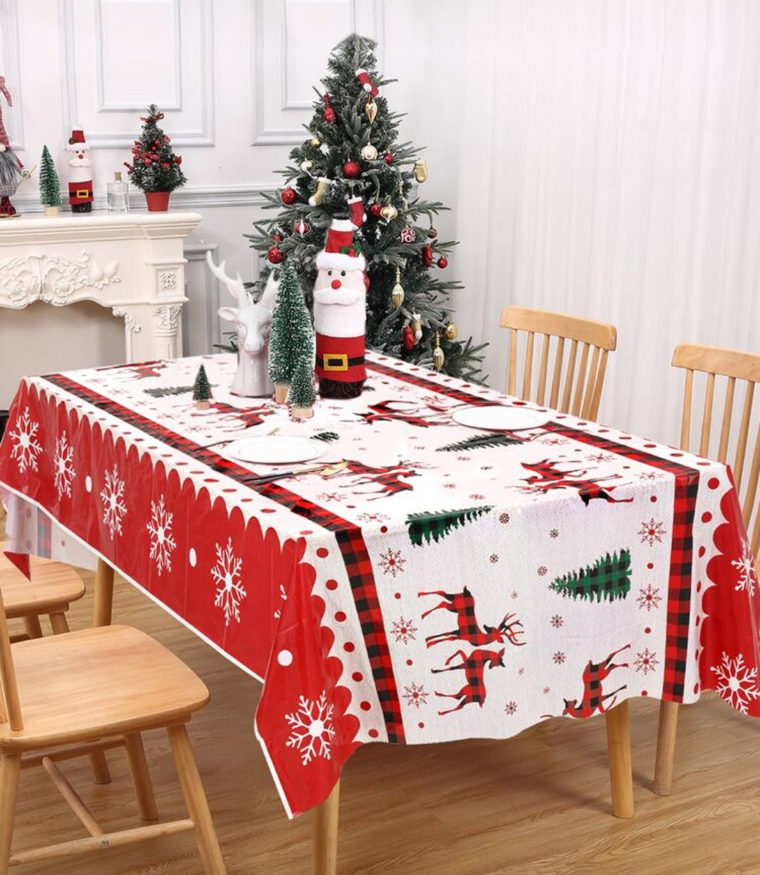 Christmas Merry Christmas Tablecloth for Festive Dining Table Decoration