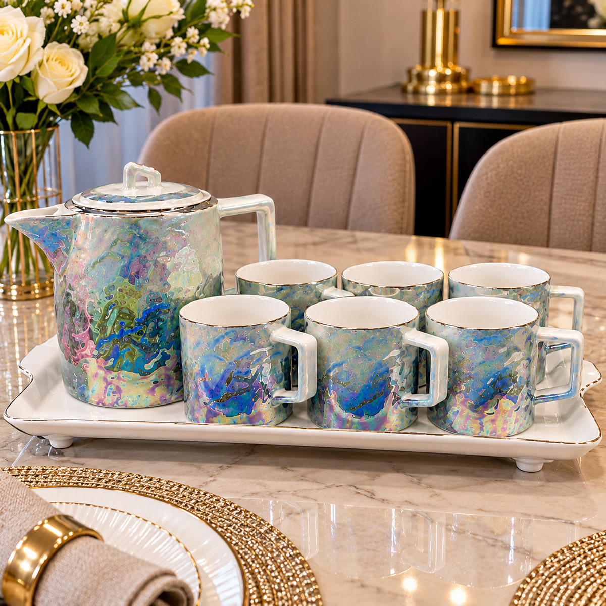 8-Piece Tea Set for Serving Tea and Hot Beverages