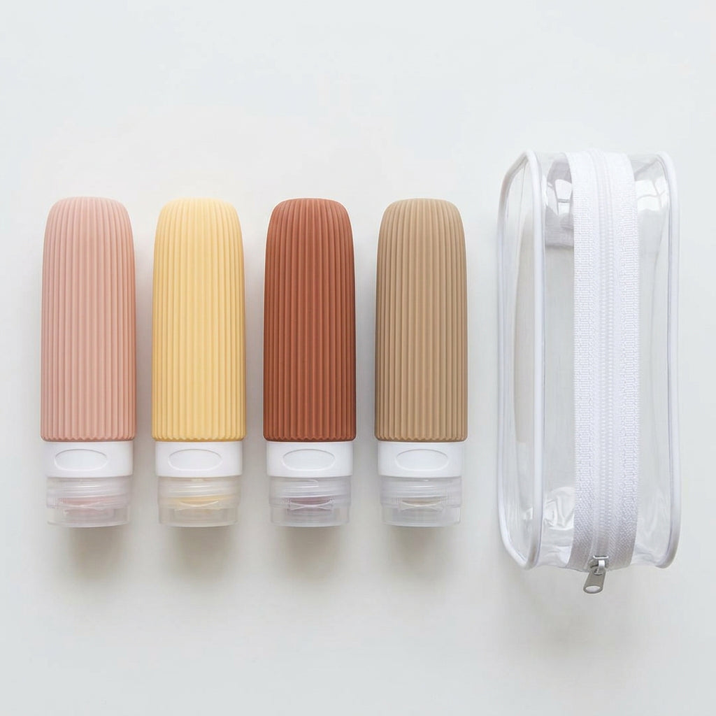 Set of 4 Silicone Travel Lotion Bottles 90ml Each