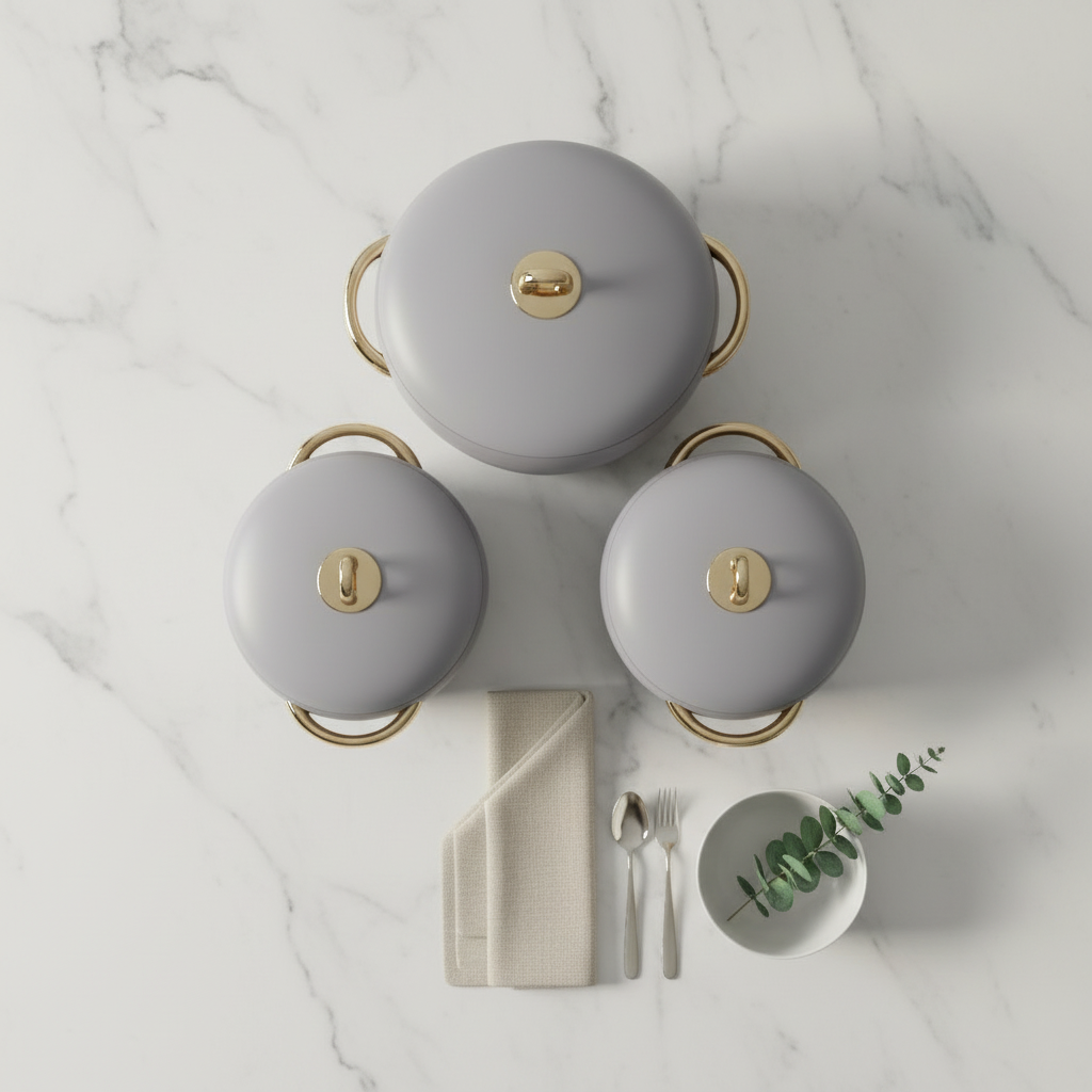 Nordic Insulated Hotpot Set 2500ml, 3000ml, and 2000ml.