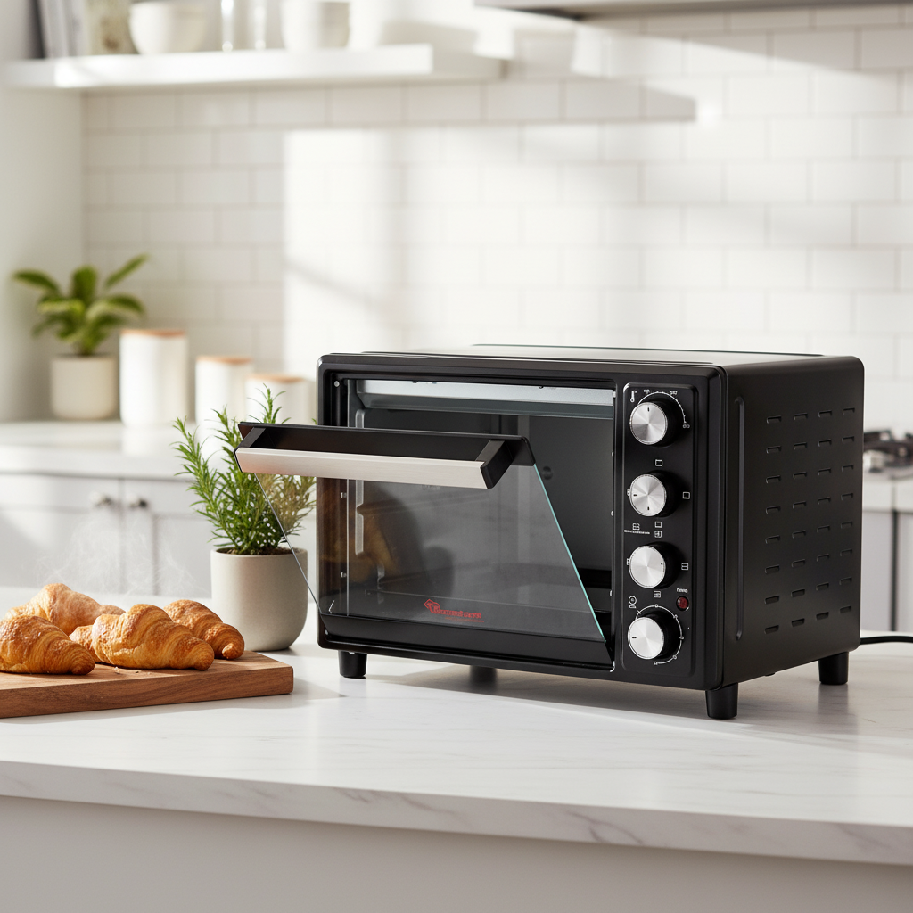 32L Black Oven Toaster With Convection And Rotisserie Function