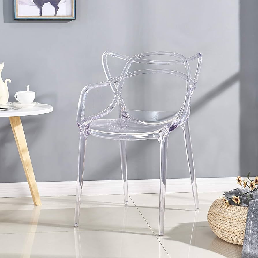 Transparent Clear Acrylic Dining Chair (82 × 54 × 59.5 cm | Seat Height: 46 cm)