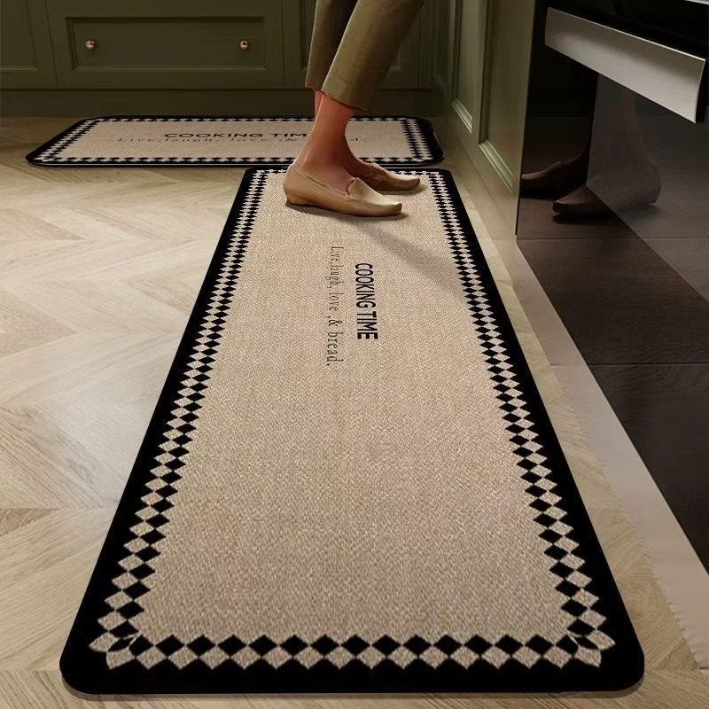 2 Piece Rubber Bottom Anti-Slip Kitchen Mat Set