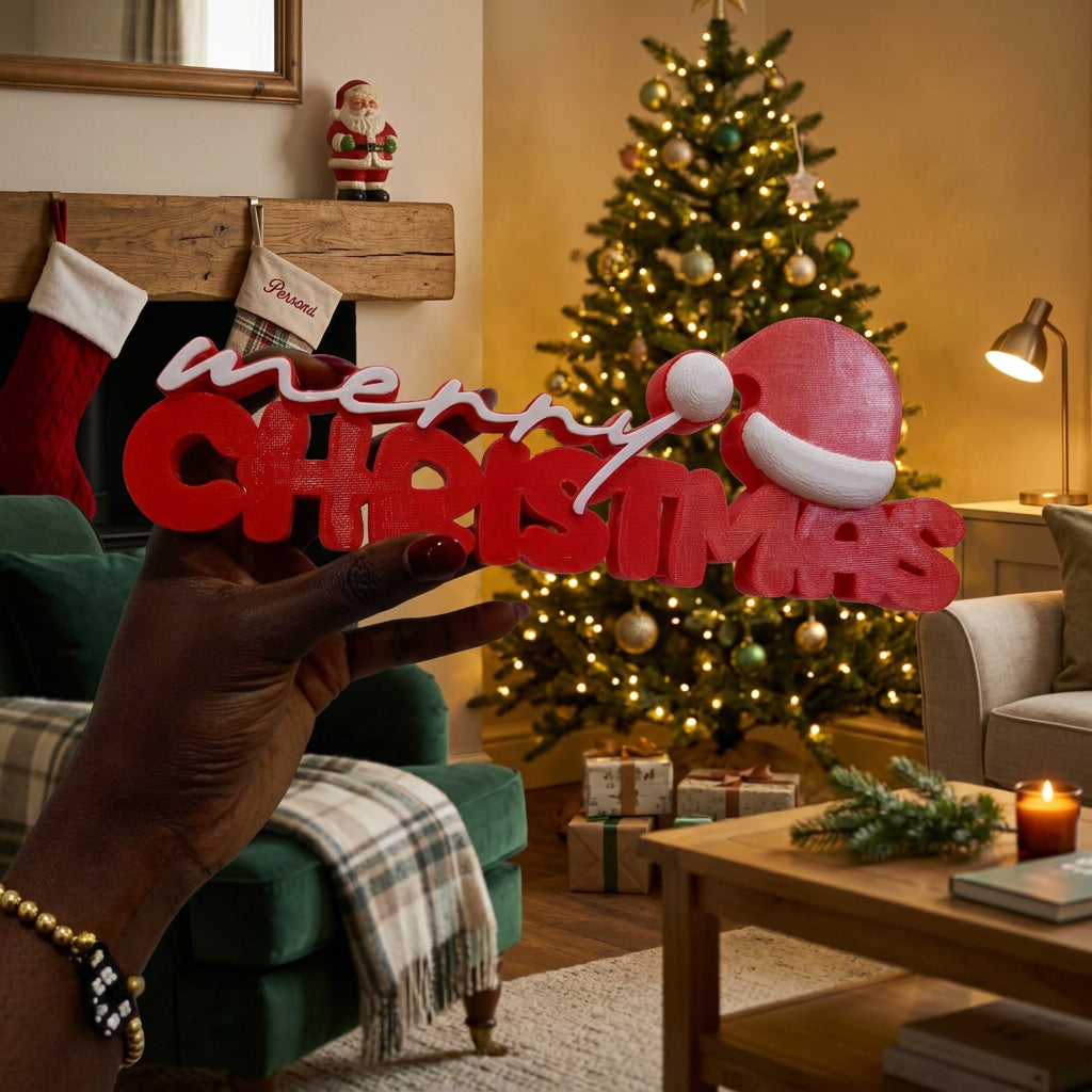 3D Merry Christmas Decorative Tabletop Sign