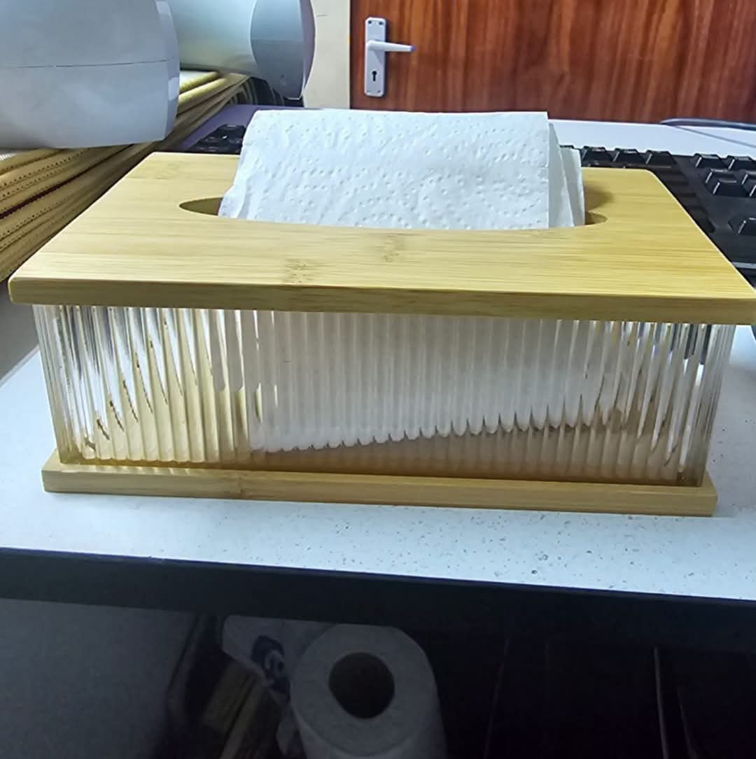 Gemelli Colllection premium bamboo serviette box and holder with elegant natural bamboo finish durable eco friendly napkin organiser for dining tables kitchen counters offices cafés and restaurants stylish serviette storage solution